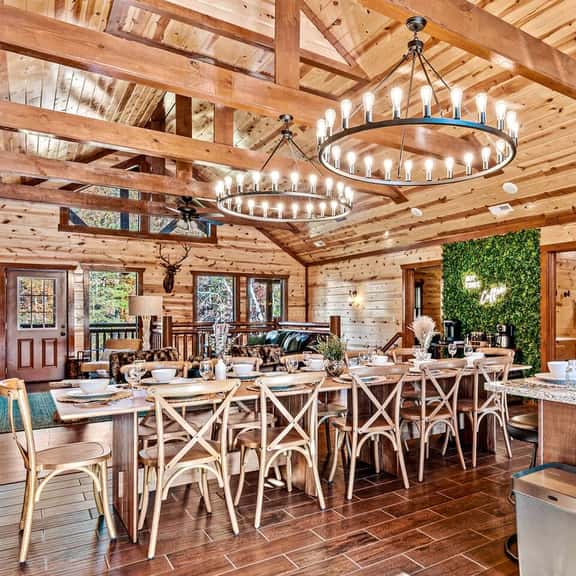 Stunning Luxe Cabin Indoor Heated Pool Sleeps 28 - Image 1